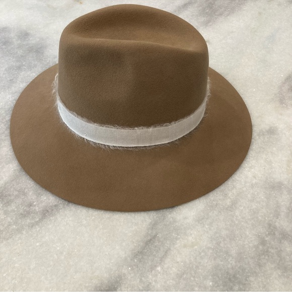 EUGENIA KIM Georgina Camel Wool Hat Mohair Ribbon Trim NWOT - Picture 5 of 11